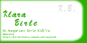 klara birle business card